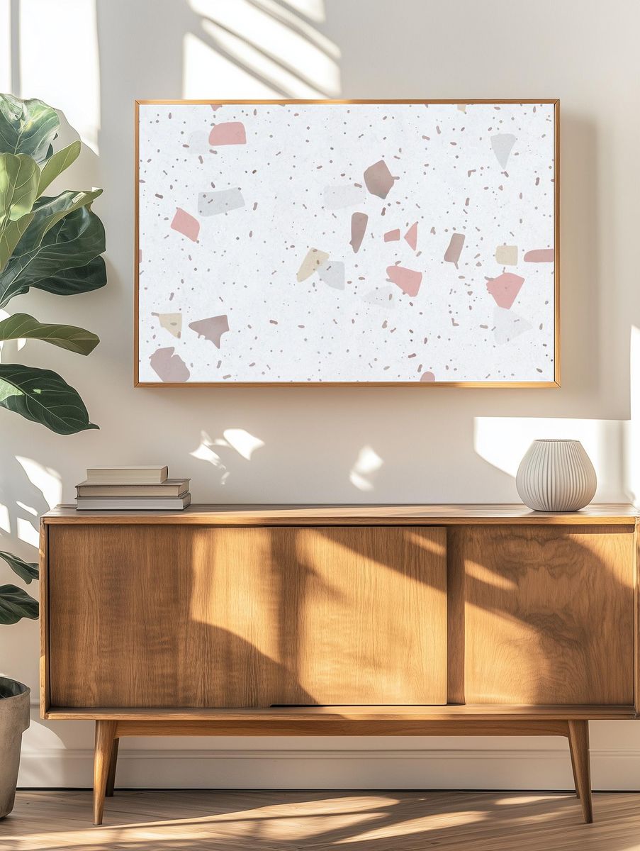 Abstract Terrazzo Pattern Poster. — room view 3