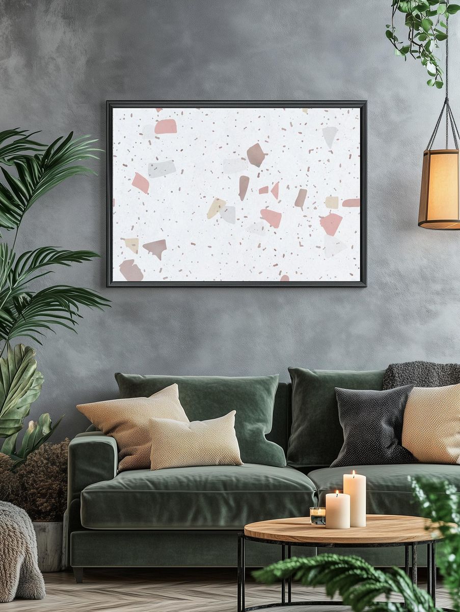 Abstract Terrazzo Pattern Poster. — room view 4