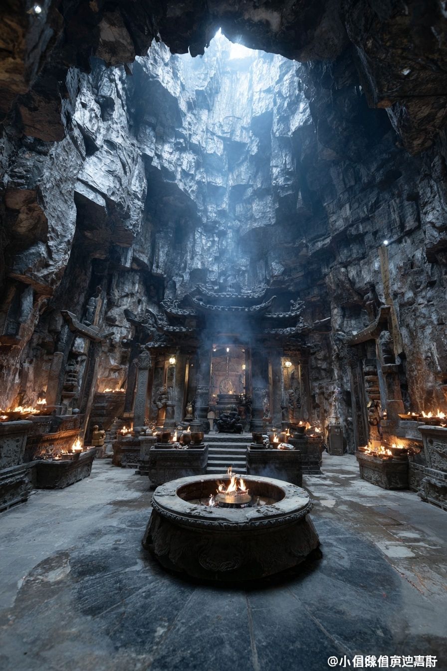 Ancient Temple Interior — Photography Print. poster detail