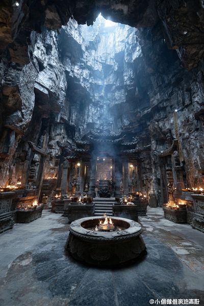 Ancient Temple Interior — Photography Print. poster print