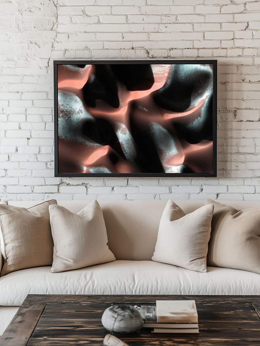 Abstract Textured Waves Poster. — room view 1