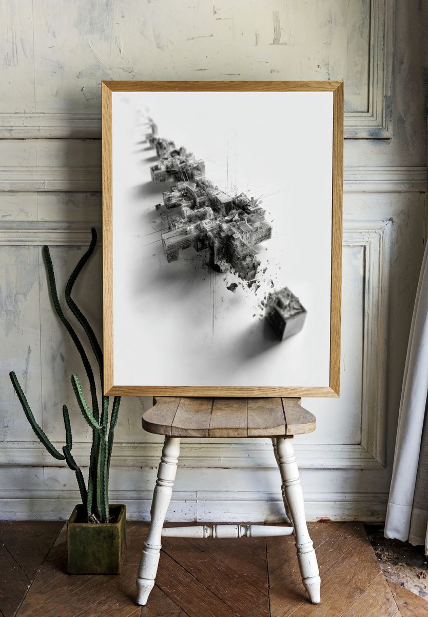 Abstract Urban Landscape Poster. — room view 1