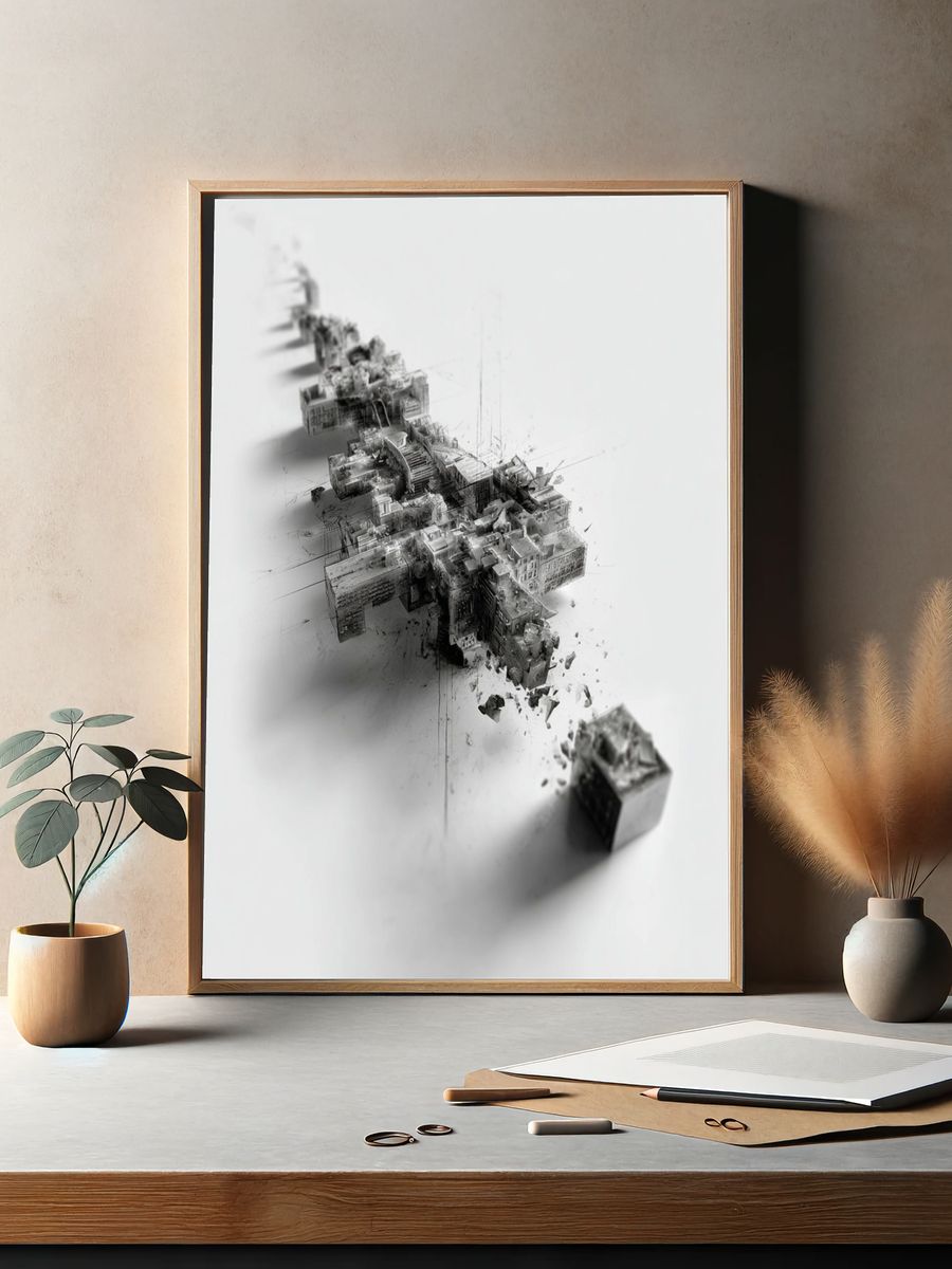 Abstract Urban Landscape Poster. — room view 2