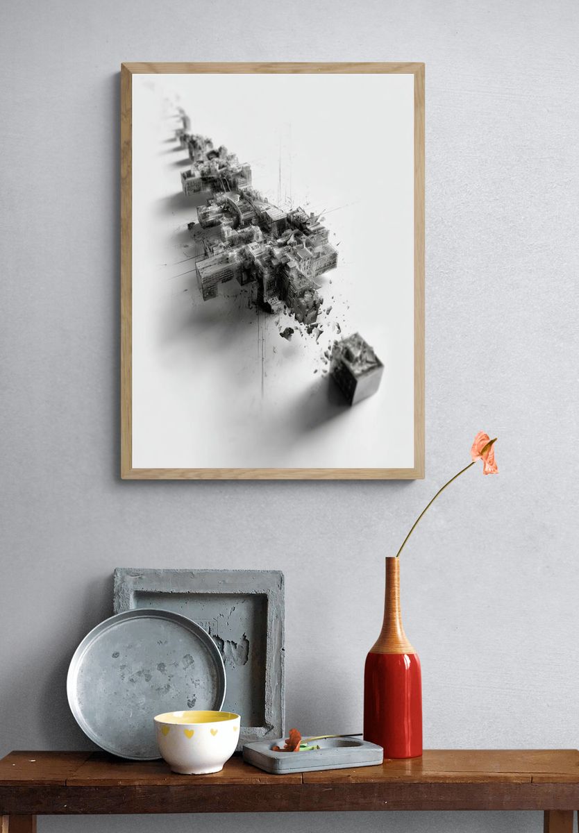 Abstract Urban Landscape Poster. — room view 3