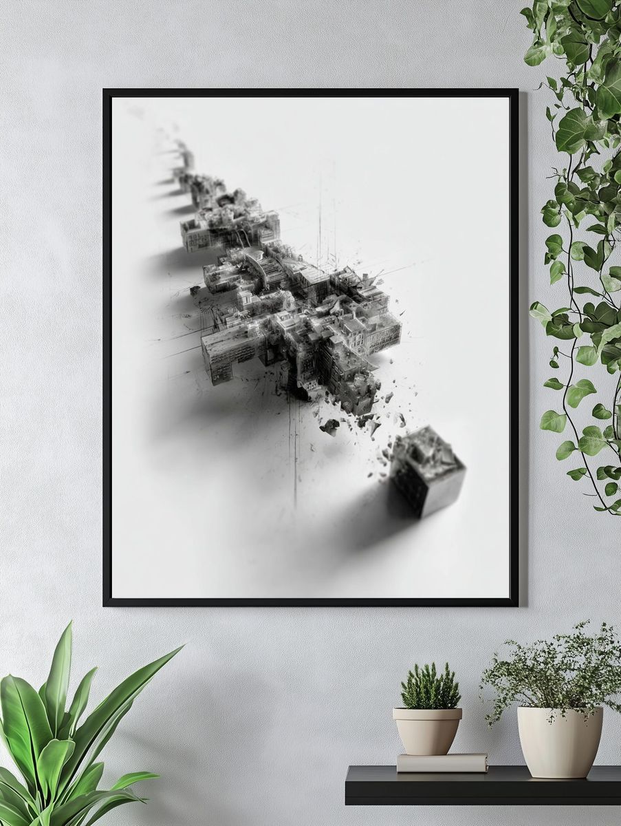 Abstract Urban Landscape Poster. — room view 4