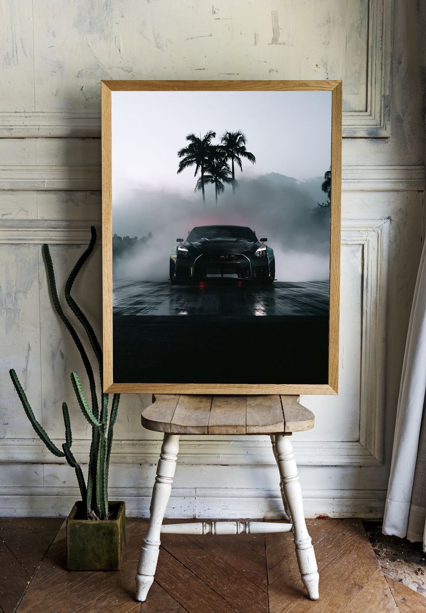 Nissan GT-R Drift Photography Poster. room preview