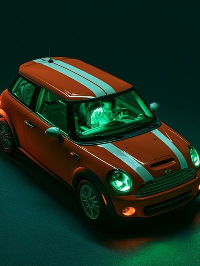 Mini Cooper Neon Drive Poster. poster