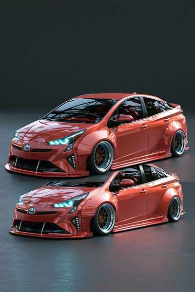Toyota Prius Widebody Car Poster. poster print