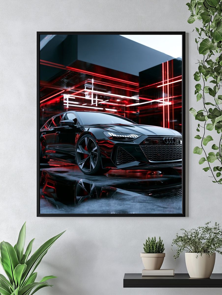 Audi Neon Garage Photography Poster. — room view 4