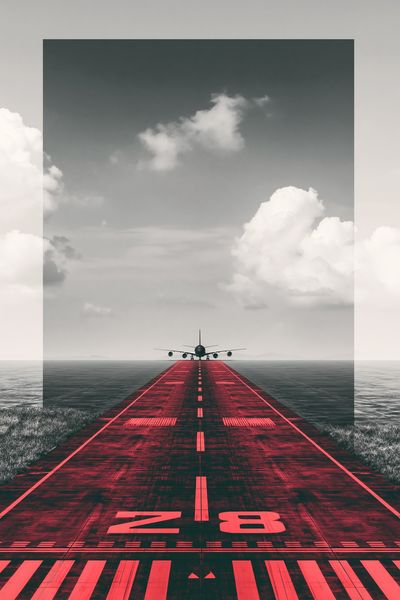 Runway 28 Airplane Photography Poster.
