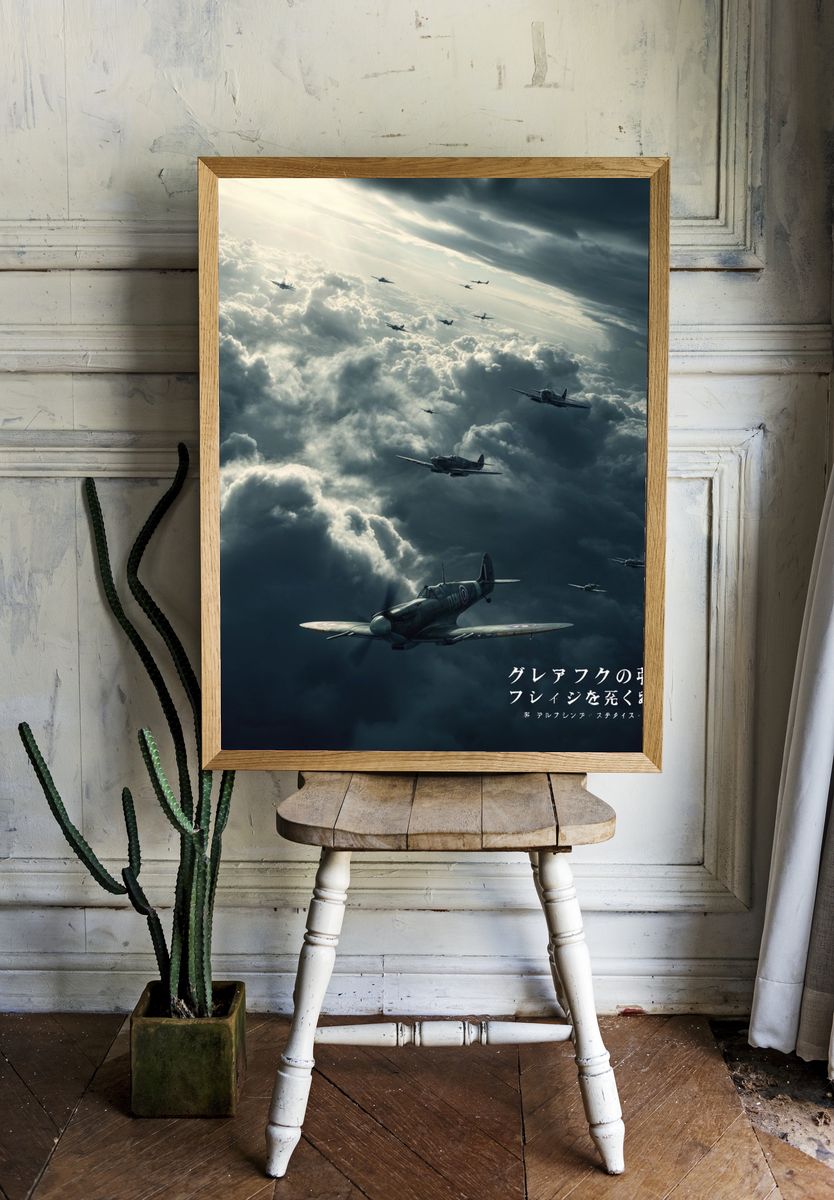 Spitfire Squadron in Storm Clouds Poster. room preview