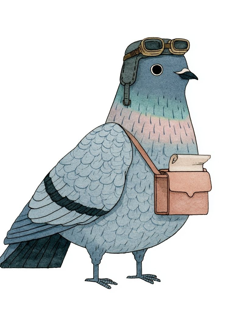 Aviator Pigeon Illustration Poster. poster detail