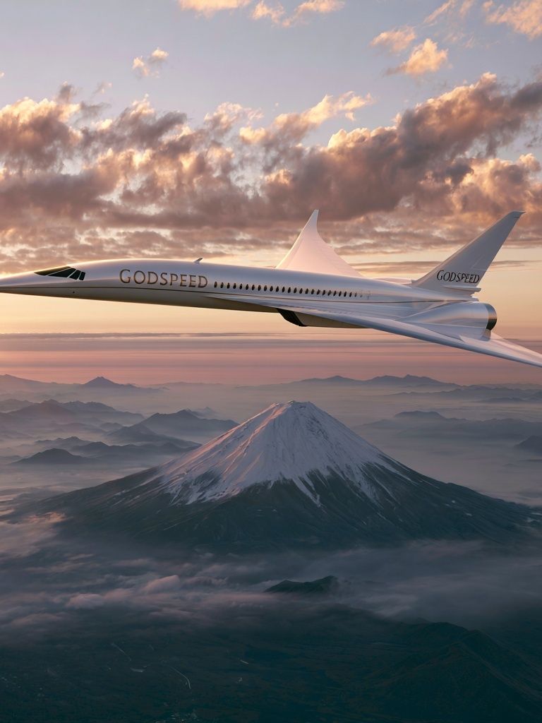 Supersonic Jet Over Volcano Print. poster — photography art