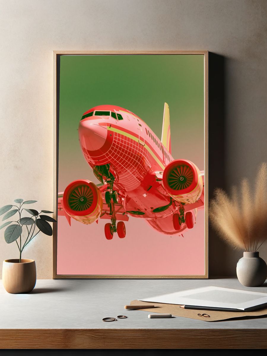 Retro Jet Airplane Photography Poster. — room view 2