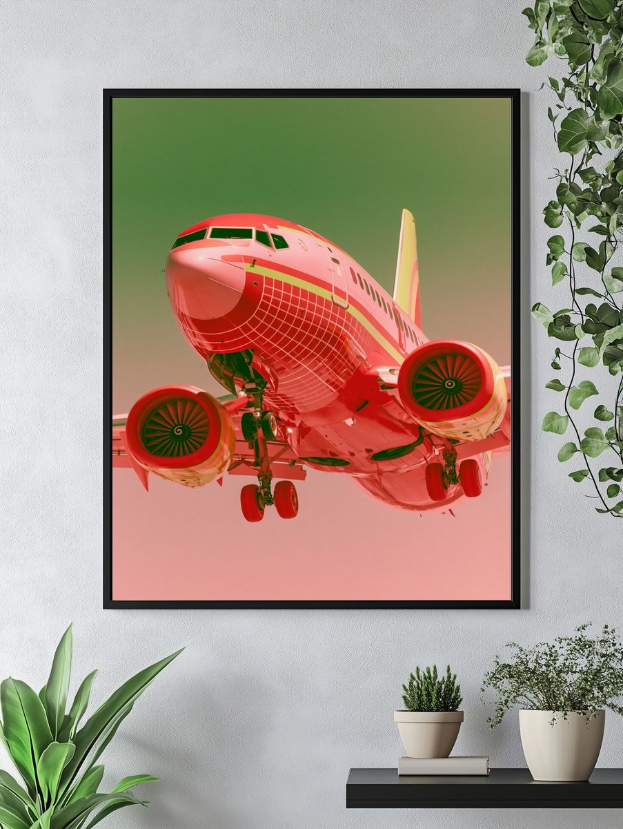 Retro Jet Airplane Photography Poster. — room view 4