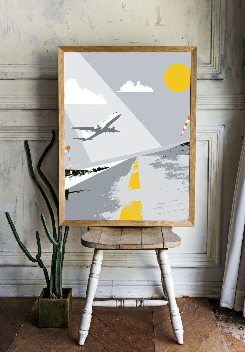 Airport Runway Minimalist Poster. room preview