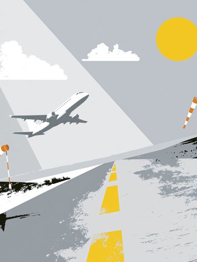 Airport Runway Minimalist Poster.