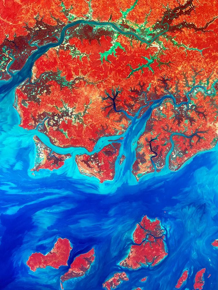 Vibrant Aerial Landscape — Abstract Print. poster detail