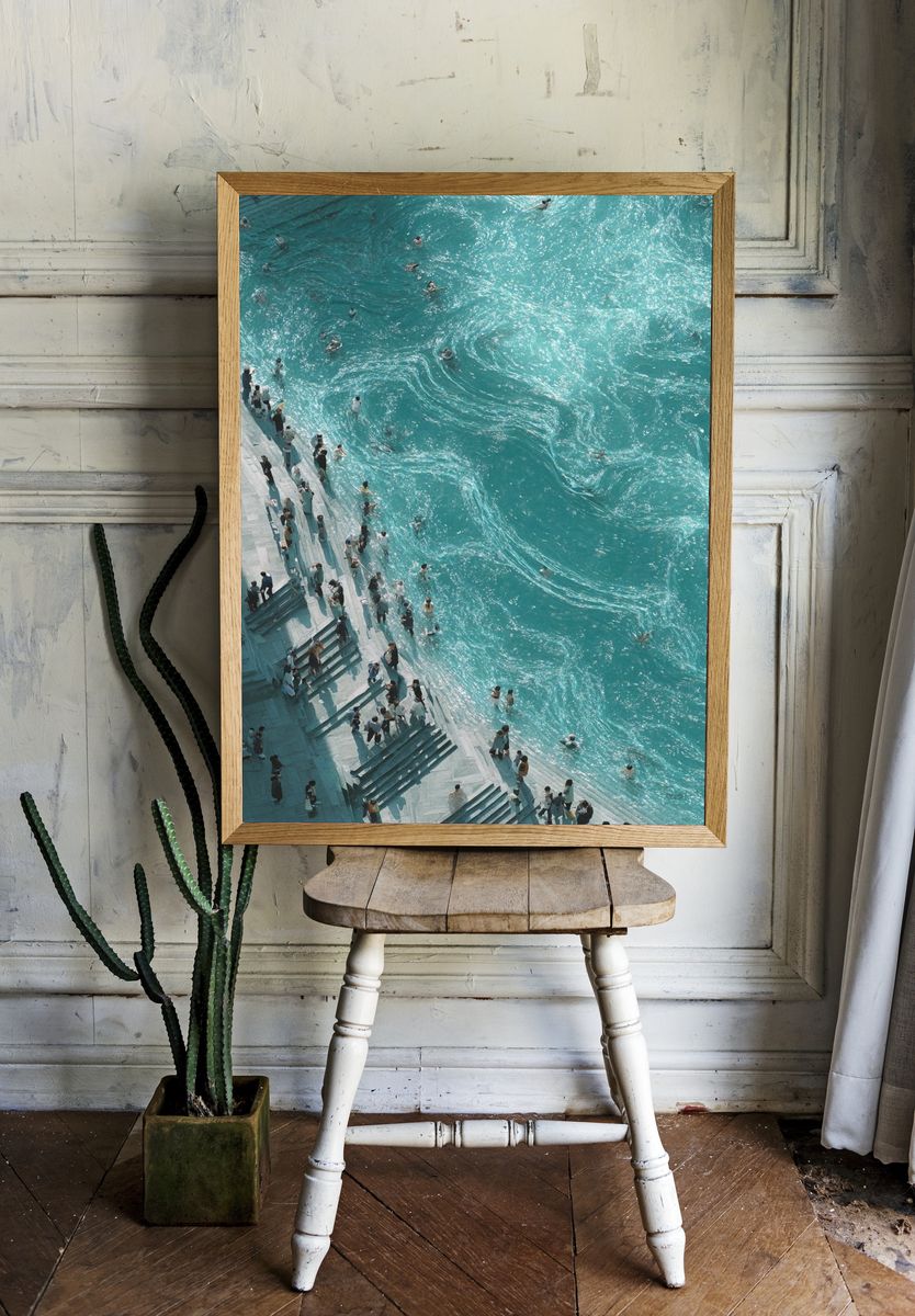 Aerial View of People Swimming — Photography Print. — room view 1