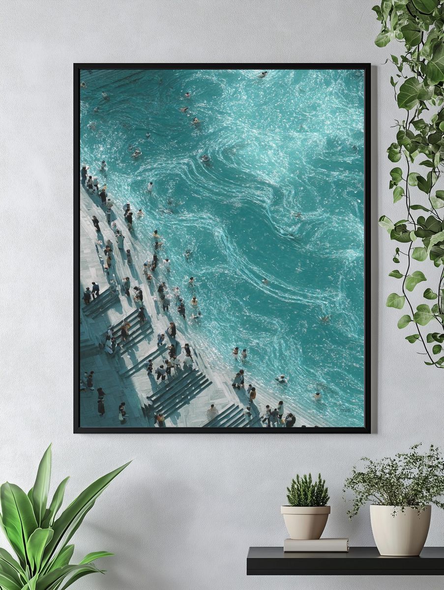 Aerial View of People Swimming — Photography Print. — room view 4