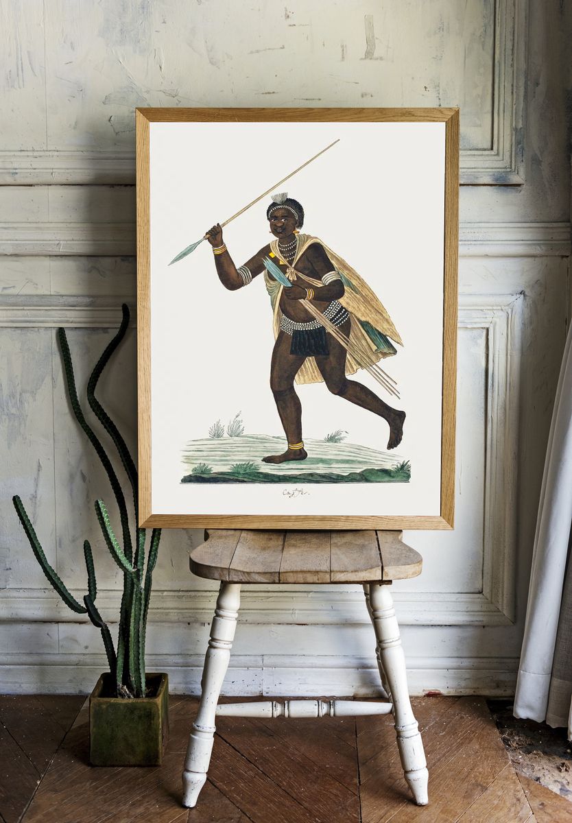African Warrior — Vintage Print. — room view 1