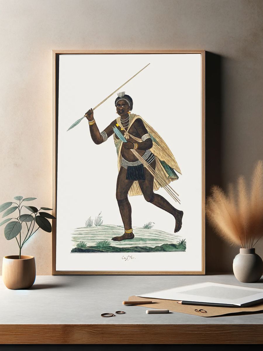 African Warrior — Vintage Print. — room view 2