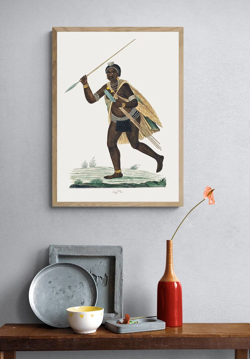 African Warrior — Vintage Print. — room view 3