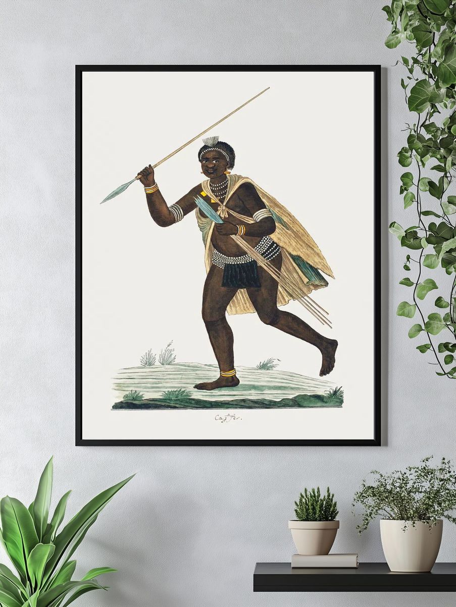 African Warrior — Vintage Print. — room view 4