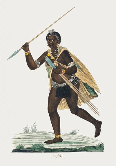 African Warrior — Vintage Print. poster
