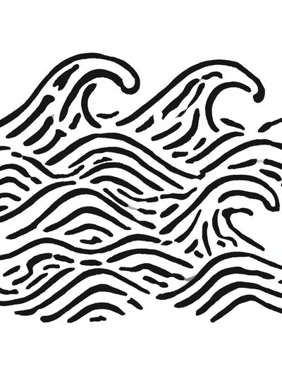Abstract Wave Line Art Poster.