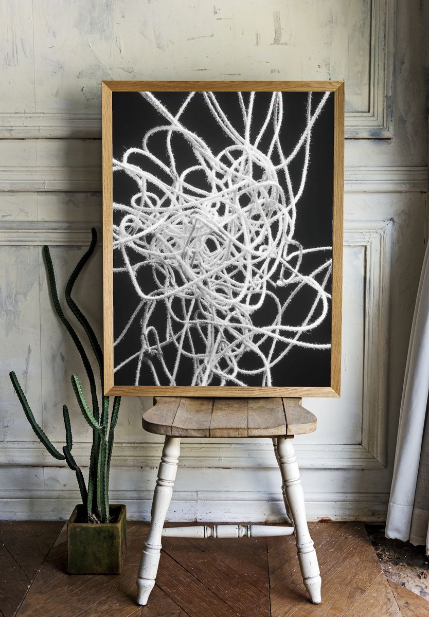 Abstract White Lines Poster. — room view 1
