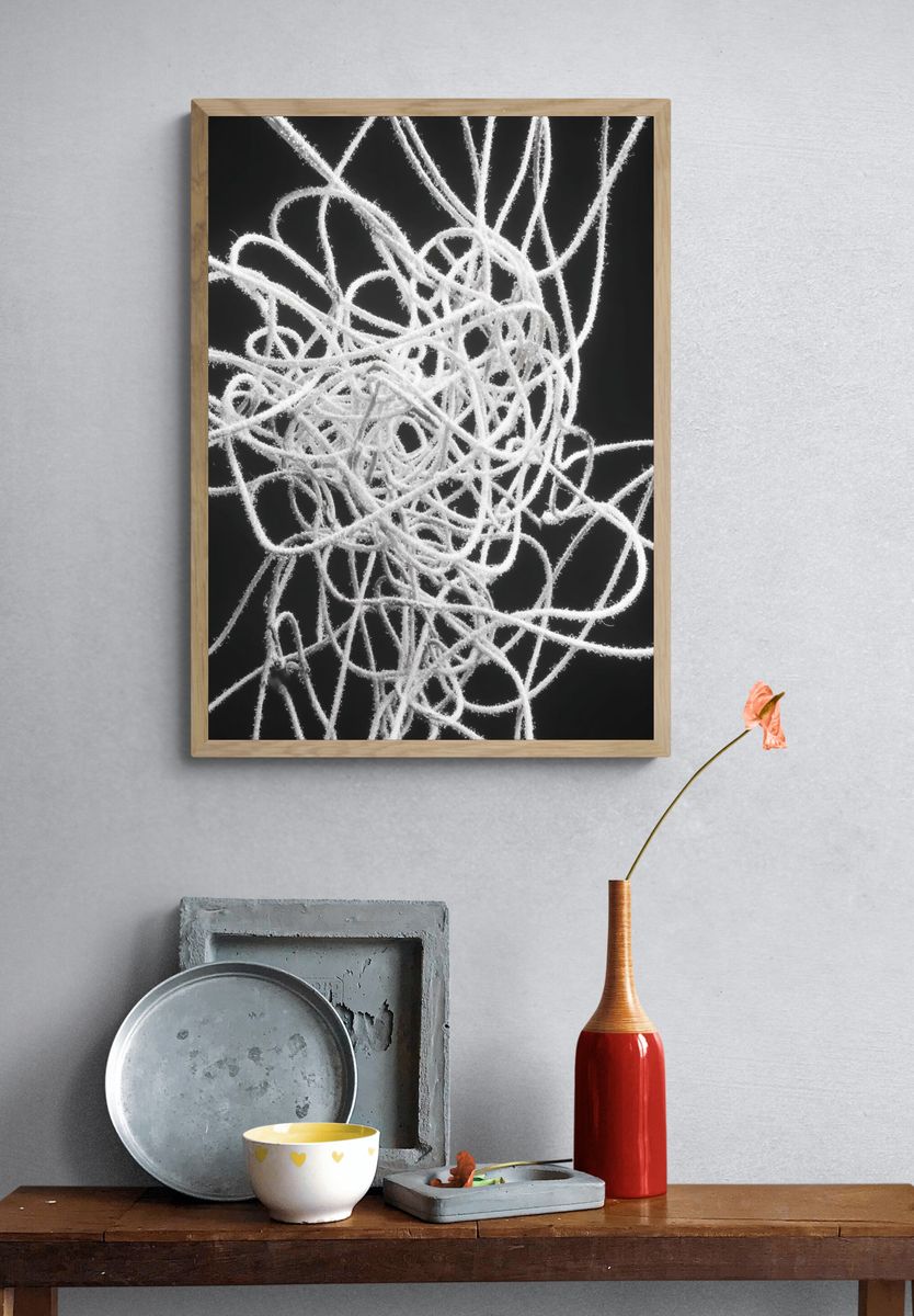 Abstract White Lines Poster. — room view 3