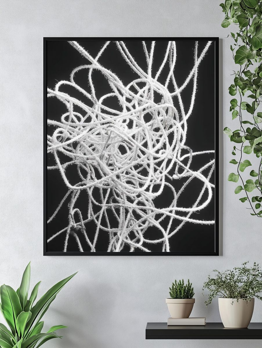 Abstract White Lines Poster. — room view 4