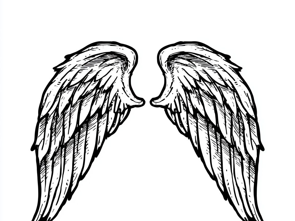 Angel Wings Line Art Poster. poster detail
