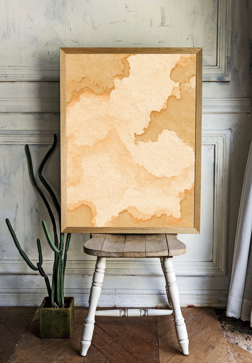 Warm Watercolor Wash Abstract Poster. room preview