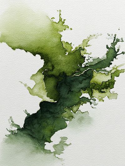 Abstract Green Watercolor Poster. poster