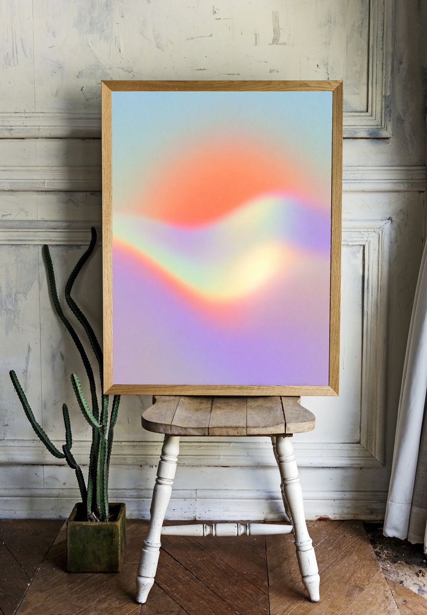 Abstract Wave — Minimalist Print. — room view 1