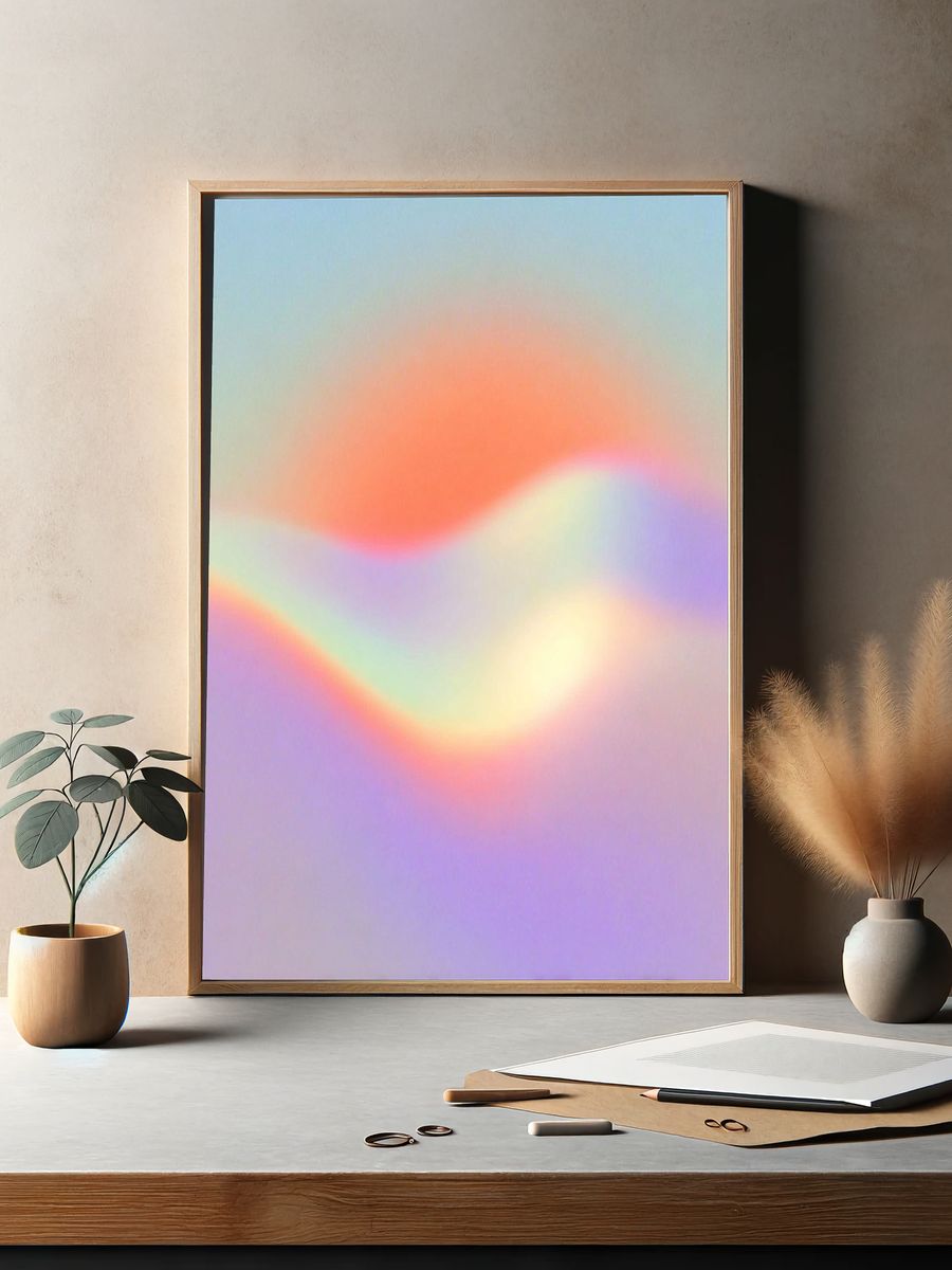 Abstract Wave — Minimalist Print. — room view 2