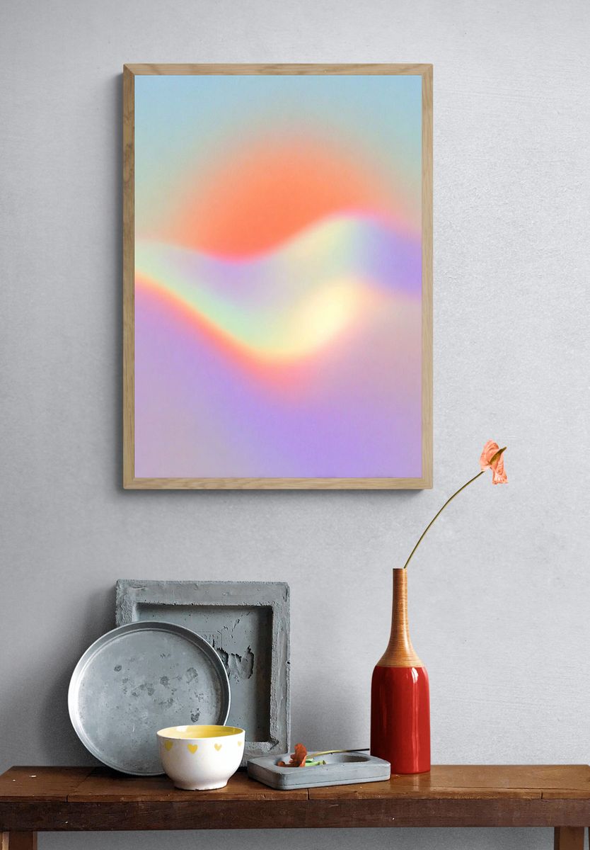 Abstract Wave — Minimalist Print. — room view 3