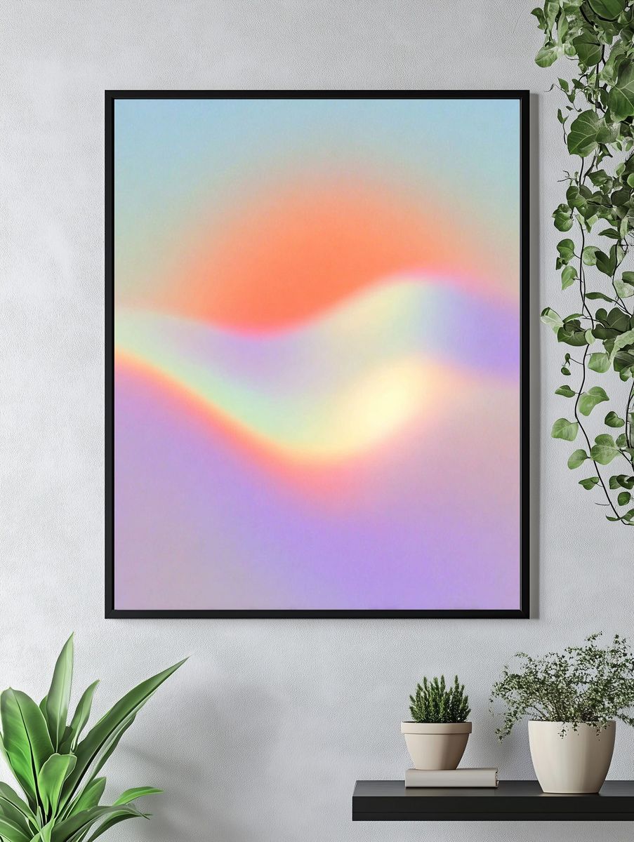 Abstract Wave — Minimalist Print. — room view 4