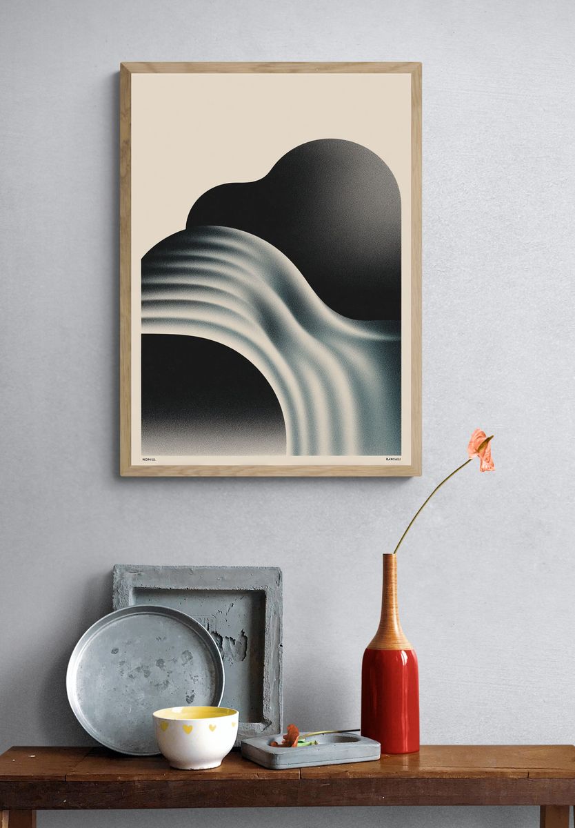 Abstract Waves — Minimalist Print. — room view 3