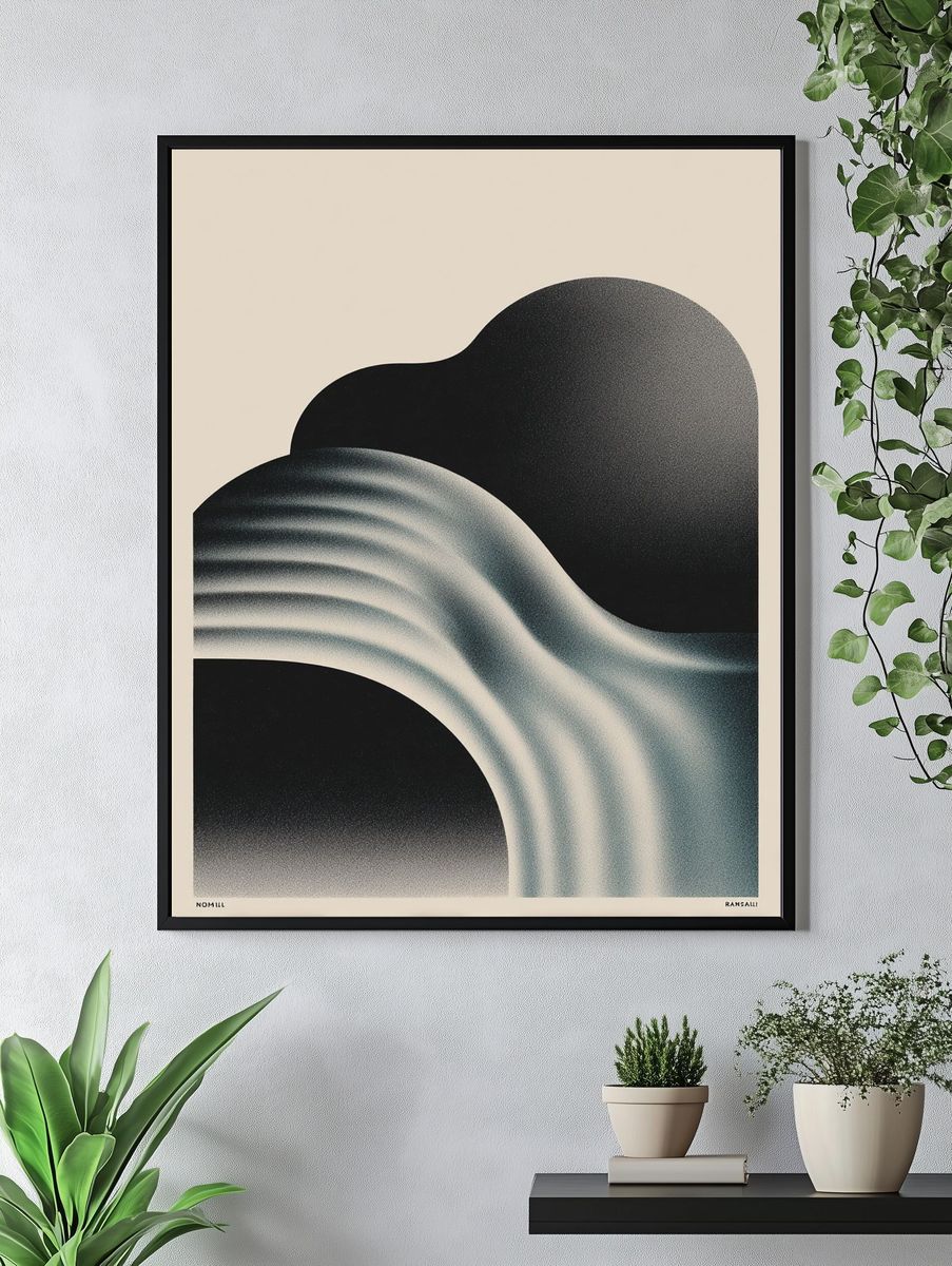 Abstract Waves — Minimalist Print. — room view 4