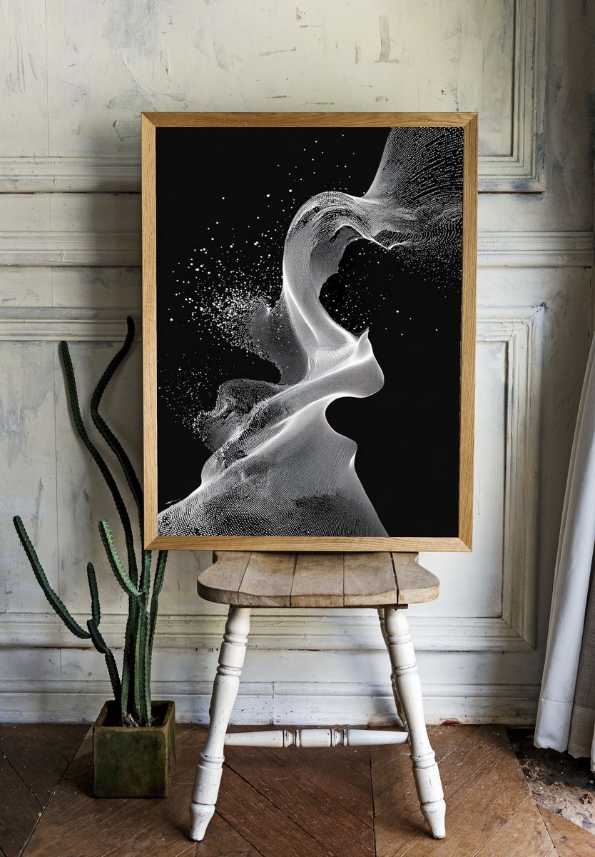 Abstract Waveform — Minimalist Print. — room view 1