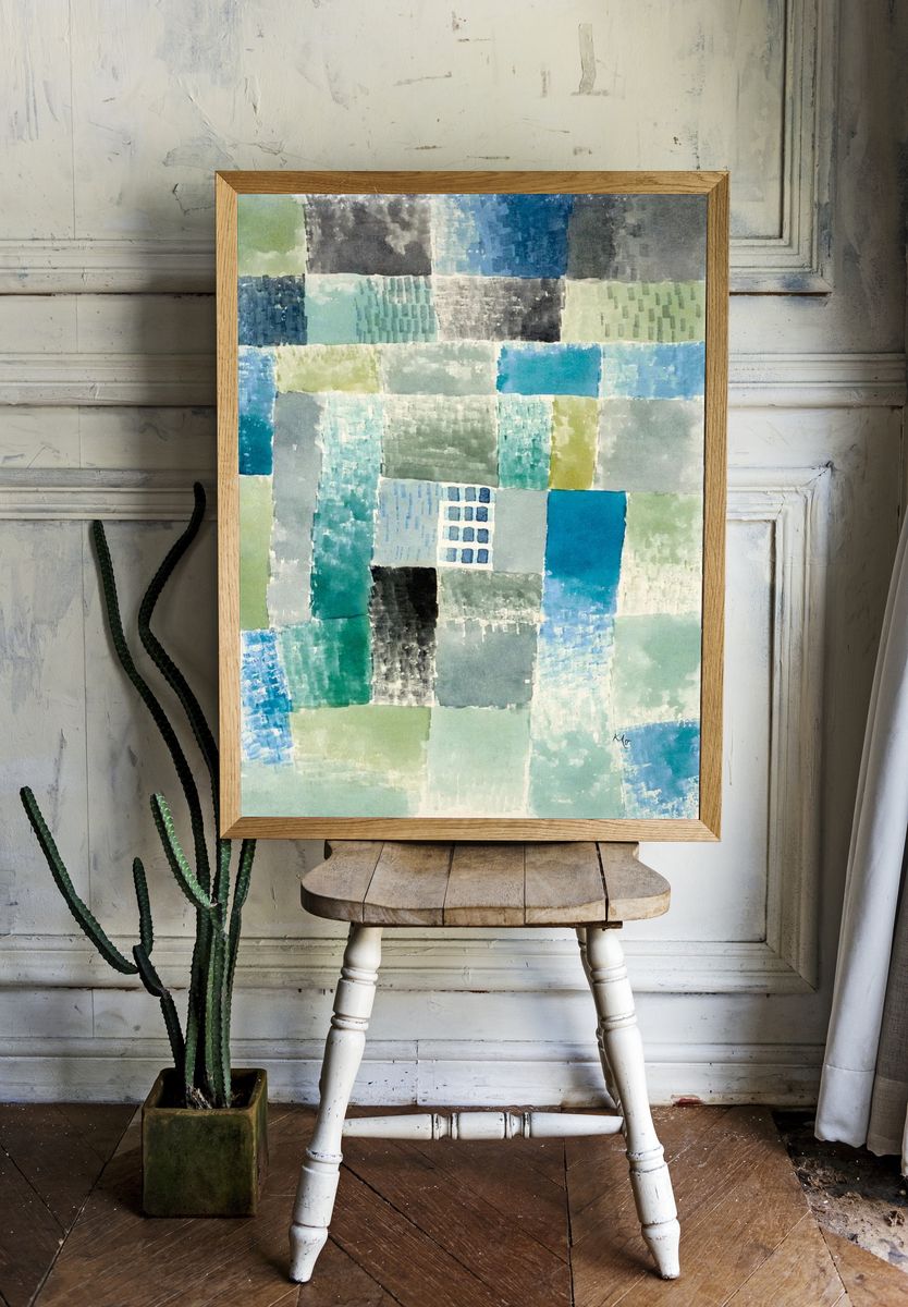 Abstract Geometric Watercolor Poster. — room view 1