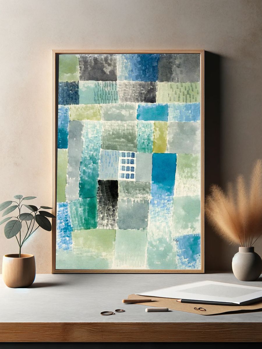 Abstract Geometric Watercolor Poster. — room view 2