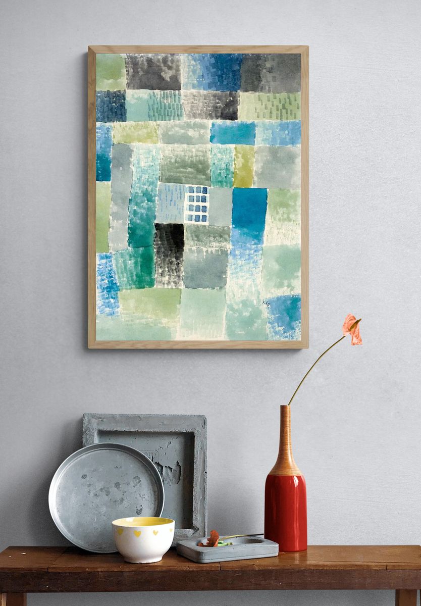 Abstract Geometric Watercolor Poster. — room view 3