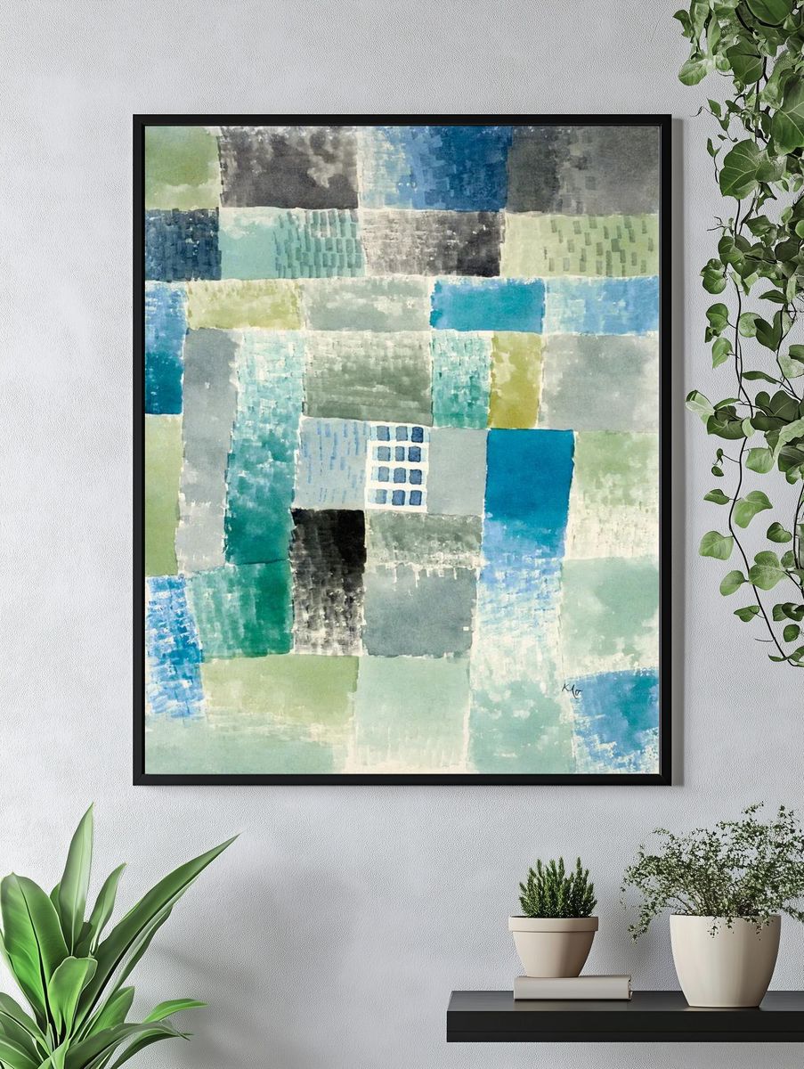 Abstract Geometric Watercolor Poster. — room view 4