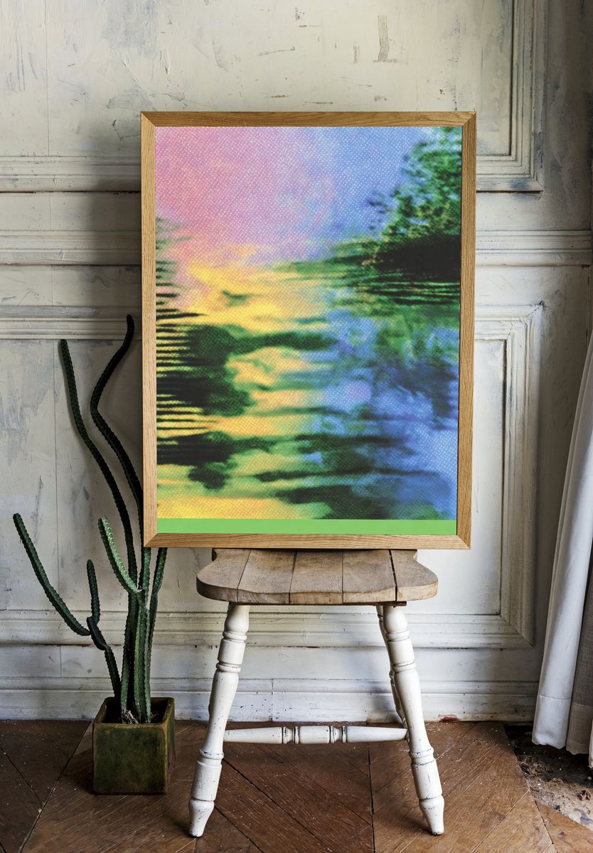 Dreamy Water Reflection Abstract Print. — room view 1