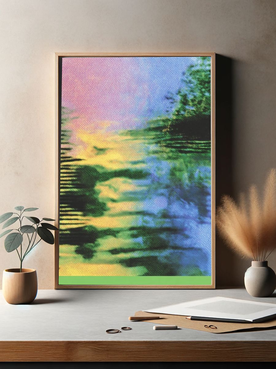 Dreamy Water Reflection Abstract Print. — room view 2