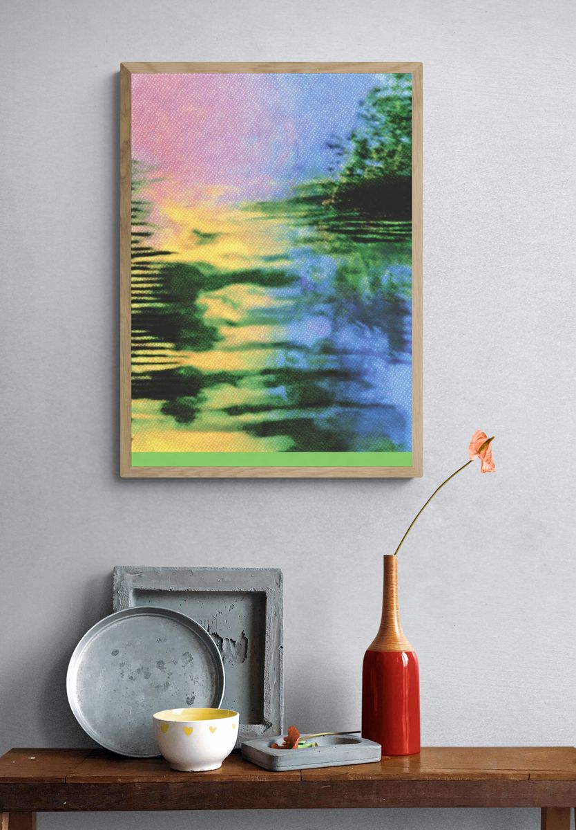 Dreamy Water Reflection Abstract Print. — room view 3